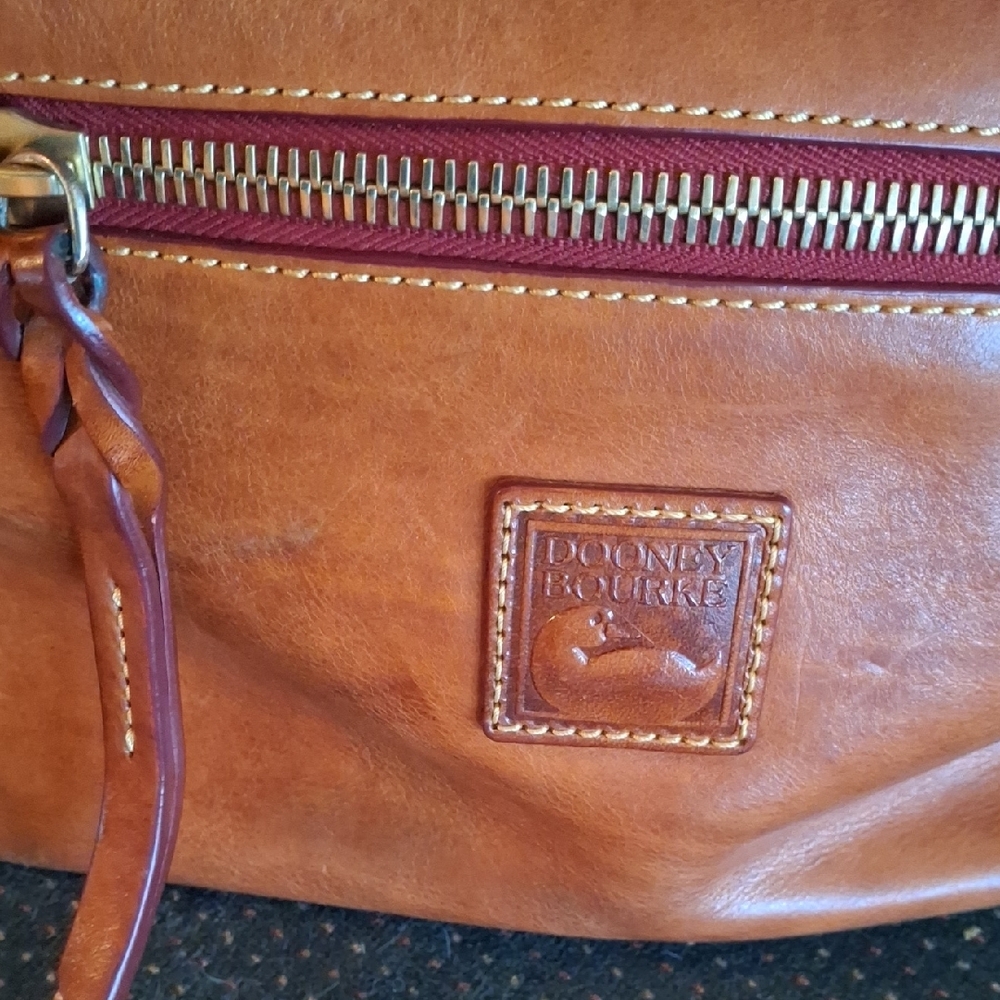 Dooney & Bourke Tan Leather Shoulder Bag - Picture 7 of 17